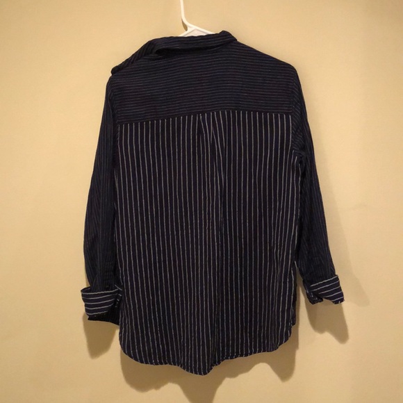 Madewell ex-boyfriend shirt in navy stripe - Picture 2 of 3